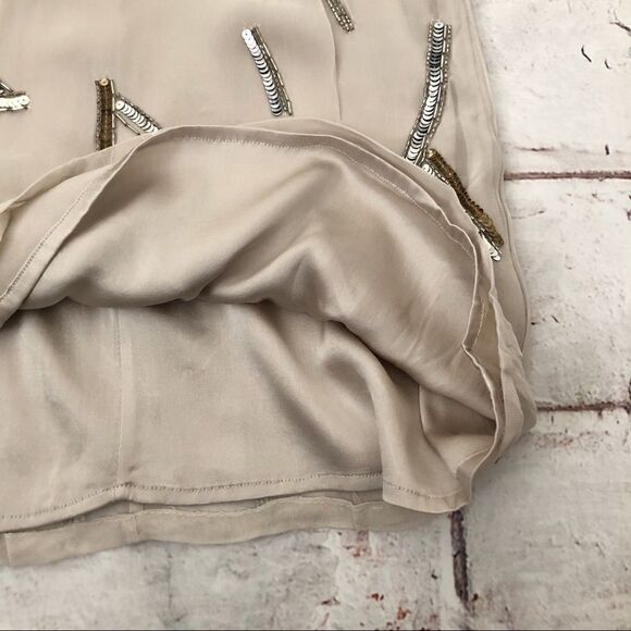 Alice+Olivia Nude Sequin Embellished Silk Mini Dress Size 2 - Picture 6 of 7